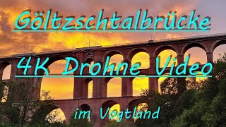 Luftaufnahme der Göltzschtalbrücke ein beeindruckendes Viadukt aus Ziegelsteinen 4K Drohne Video [upl. by Rori]