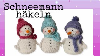 Advent häkeln  Schneemann  Kantenhocker [upl. by Ymarej]