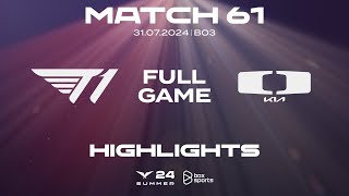 Full Highlights T1 vs DK  Match 61  LCK Mùa Hè 2024 [upl. by Aroc]