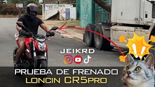 Prueba de FRENADO  LONCIN CR5pro  COMO FRENAR EN CASOS DE EMERGENCIA [upl. by Ennoved]