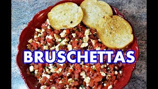 Bruschettas de tomate con ajo y queso mozzarella DELICIOSAS [upl. by Christabel]