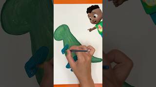 Easy Acrylic Dinosaur Painting🎨 CoComelon Crafts shorts cocomelon [upl. by Ashely]