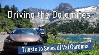 Driving through the Dolomites Trieste Belluno Alleghe Salva di val Gardena [upl. by Jerman]