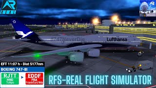 RFS–Real Flight Simulator–Tokyo–To– Frankfort–Full Flight–B7478I–Lufthansa–Full HD–Real Route [upl. by Dias]