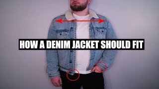 How Should A Jean Jacket Fit   Mens Denim Jacket Fit Guide [upl. by Vokay]