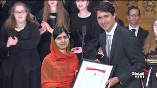 Malala Yousafzai receives honorary Canadian citizenship [upl. by Noemis172]