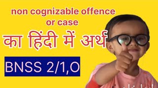 non cognizable offence meaning in Hindi  what is non cognizable case BNSS 21O [upl. by Korella]