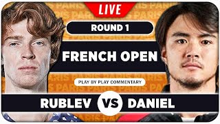 RUBLEV vs DANIEL • French Open 2024 • LIVE Tennis PlaybyPlay Stream [upl. by Maddie]