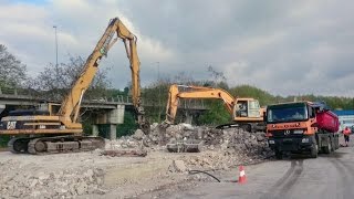 CAMIÓN VOLQUETE Y EXCAVADORAS en DEMOLICIÓN  MAQUINARIA PESADA TRABAJANDO  VÍDEO para NIÑOS [upl. by Becker]