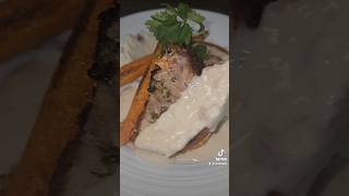 Porchetta with smoked gouda cheese sauce shorts tiktok foodie cooking cheflife truecooks [upl. by Gelasias]