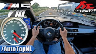 BMW M5 V10 E61 Touring 330kmh TOP SPEED on AUTOBAHN by AutoTopNL [upl. by Ameer654]