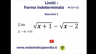 Limiti  forma indeterminata  ∞  ∞ esercizio 1 [upl. by Zertnom]