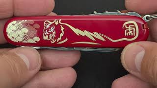 Victorinox Huntsman Year of the Tiger 2022 Super Pocket Knife with 14 Functions unboxing and demo [upl. by Harts]