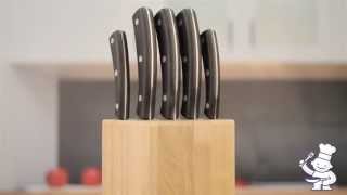 Lion Sabatier 5 Piece Knife Set amp Revolving Oak Block  668680 [upl. by Demetrius]