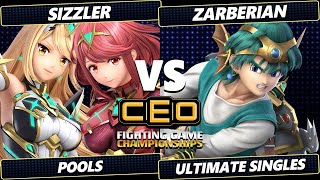 CEO 2024  Sizzler Pyra Mythra Vs Zarberian Hero Smash Ultimate  SSBU [upl. by Pollack]