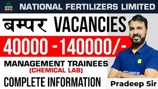 National Fertilizers Limited Recruitment 2024  NFL Vacancy 2024  VedPrep Chem Academy [upl. by Kcirderf]