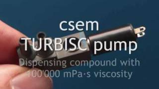 TURBISC Pump  miniaturized pulsationfree bidirectional pump for liquid handling [upl. by Nosnev893]