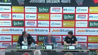 46ersTV Pressekonferenz JobStairs GIESSEN 46ers vs Uni Baskets Münster [upl. by Kcirtemed432]