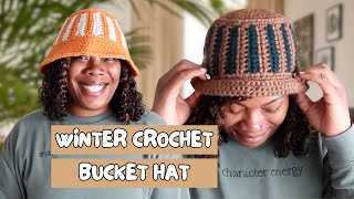 SO EASY Quick Crochet Winter Bucket Hat Tutorial  DIY Holiday Gift Idea [upl. by Kooima14]