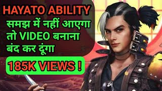 HAYATO ABILITY KYA HAI HAYATO CHARACTER ABILITY  HOW TO USE HAYATO IN FREE FIRE  NEW ABILITY [upl. by Yesiad]