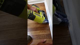 installing shoe molding hardwoodflooring woodworking flooringinstallation [upl. by Shaylah]