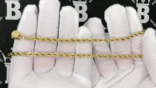 4MM Gold Rope Chain  316L Stainless Steel [upl. by Jobie]