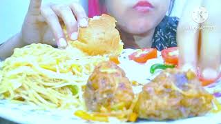 Indian Bharat Food Eating Burger Noodles Veg Manchurian [upl. by Naraj]