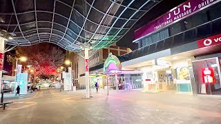 Elizabeth Street MALL Pedestrian Street Night Walk Arounds Review  Hobart Tasmania Australia 🇦🇺 [upl. by Aicnorev]