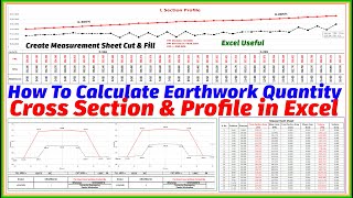 How To Calculate Earthwork Quantity amp Create Measurement Sheet amp LSections Profile In Excel [upl. by Nosyrb]