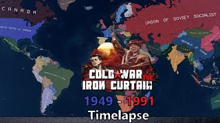 Cold War Iron Curtin Timelapse 1949  1991 Hoi4 Timelapse [upl. by Seligmann]