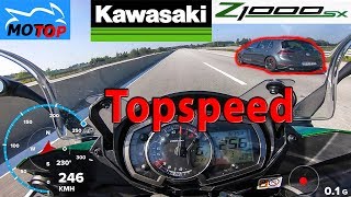 Kawasaki Z1000SX  TOPSPEED on Autobahn  GPS 248kmh [upl. by Alleen98]