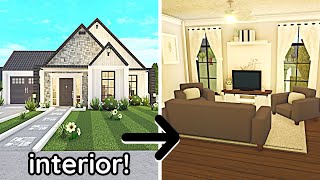 Decorating My NO GAME PASS Modern Bloxburg House Build Interior Part 2 [upl. by Devinna]