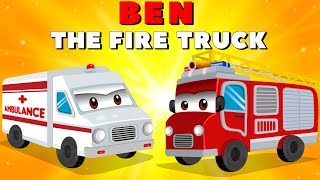 Fire Truck with The Police Car and Ambulance  Emergency Cars Cartoon for kids [upl. by Maris]