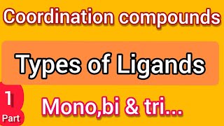 Types of Ligands  Coordination compounds [upl. by Aneeles]