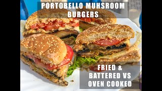 Burger Duo Recipe  Portobello Mushroom Oven Grilled  Battered Air Fried amp Shake Shack Sauce [upl. by Ivette]