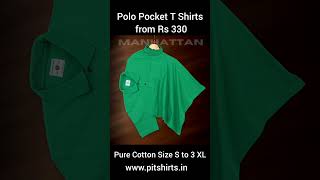 Pure Cotton Polo Pocket T Shirts from Rs 330 sizes S to 3 XL available wwwpitshirtsin [upl. by Alyac]