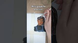 Mini gouache practice portrait art drawing artist gouache gouachepainting gouacheportrait [upl. by Schober]