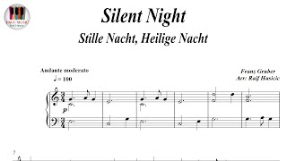 Silent Night Stille Nacht Heilige Nacht  Franz Gruber Piano Sheet Music [upl. by Bonnibelle40]