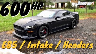 My 2018 NA MUSTANG DYNOS at 600HP w3 simple MODS [upl. by Llabmik543]