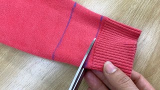 The Easy Way to Shorten Sweater Sleeves that are too Long👍🔥Great Idea [upl. by Helbon974]