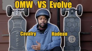 OMW Cavalry vs Evolve Hadean Carbon electric skateboard review [upl. by Ovida]