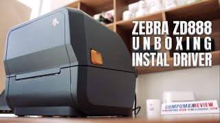 ZEBRA ZD888 Unboxing cara instalasi driver usb test print resi [upl. by Jonathon]