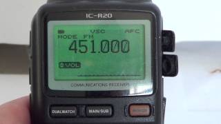 Icom IC R20 Basic Operations  Frequency input and mode settings [upl. by Annaoi]