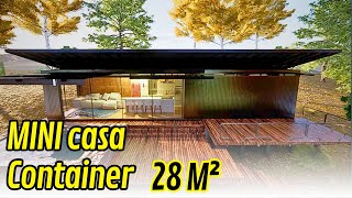 MINI Casa Container – Um Quarto – ESTILO CONCEITUAL [upl. by Aikemot867]