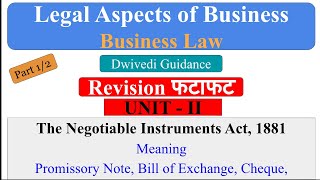 The Negotiable Instrument Act 1881  Promissory Note  Bill of Exchange  Cheque  MBA  BBA [upl. by Aeniah244]