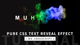 Pure CSS Text Reveal From Smoke Animation Effect  CSS Animation Tutorial  Part 12 [upl. by Heda720]