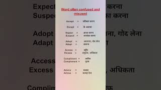 Word often confused and misused  English vocabulary shorts [upl. by Hallie]