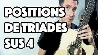 Apprendre les postions de triades sus4 à la guitare  Le Guitarvlog avec Sebastien Zunino  Tuto [upl. by Teresita]