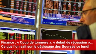 Finance  Ce que l’on sait sur le dévissage des Bourses ce lundi [upl. by Eerb]