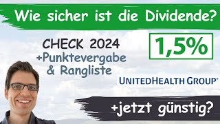 UnitedHealth Group Aktienanalyse 2024 Wie sicher ist die Dividende günstig bewertet [upl. by Lertram]